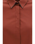 Brunello Cucinelli Rust Embellished Collar Shirt