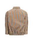 Brunello Cucinelli Striped Cropped Shirt