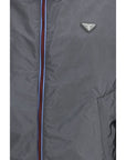 Prada Gray/Grey Eco Re-Nylon High Collar Jacket