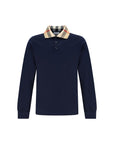 Burberry Blue Long Sleeve Cody Polo Shirt