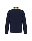 Burberry Blue Long Sleeve Cody Polo Shirt