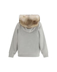 Prada Shearling Collar Sweatshirt - Marle Gray/Grey