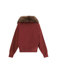 Prada Shearling Collar Sweatshirt - Burgundy