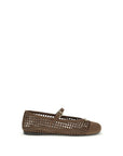 Prada Brown Crochet Mary Jane Shoes