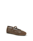 Prada Brown Crochet Mary Jane Shoes
