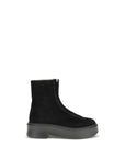 The Row Suede Leather Platform Boots - Black