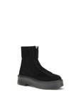 The Row Suede Leather Platform Boots - Black