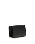 Saint Laurent Cassandre Trifold Leather Wallet