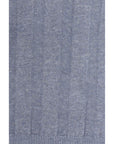 Brunello Cucinelli Blue Linen-Cotton Knit Top