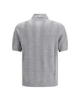 Brunello Cucinelli Gray/Grey Linen Knit Polo Shirt