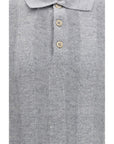 Brunello Cucinelli Gray/Grey Linen Knit Polo Shirt