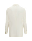 Brunello Cucinelli White Linen Longline Blazer