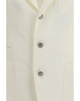 Brunello Cucinelli White Linen Longline Blazer