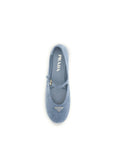 Prada Blue Suede Leather Mary Jane Shoes