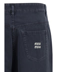 Miu Miu Relaxed Flared Denim Jeans - Indigo Blue