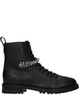 Jimmy Choo Cruz Black Leather Combat Ankle Boots