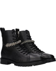 Jimmy Choo Cruz Black Leather Combat Ankle Boots