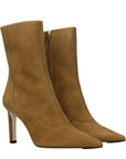 Jimmy Choo Mavie 85 Leather Pointed Toe Ankle Boots