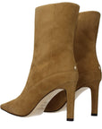 Jimmy Choo Mavie 85 Leather Pointed Toe Ankle Boots