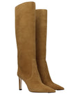 Jimmy Choo Mavis Brown Leather Knee High Heeled Boots