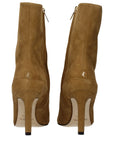 Jimmy Choo Mavie 85 Leather Pointed Toe Ankle Boots