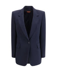 Max Mara Deep Blue Bosco Longline Blazer