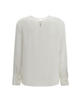 Max Mara White Long Sleeve Blouse