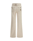 Burberry Beige High Rise Bootcut Jeans