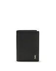 Saint Laurent Cassandre Logo Bifold Leather Wallet - Black