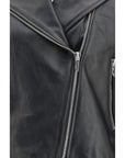 Diesel L-Unatic Crop Leather Biker Jacket - Black