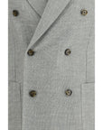 Lardini Roma Light Gray/Grey Wool Double-Breasted Blazer