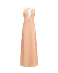 Kristina Ti Charlene Amnesia Geometric Silk Maxi Dress - Peach