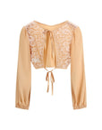 Kristina Ti Floral Lace Silk Crop Blouse