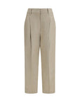 Brunello Cucinelli Beige Linen Cropped Pants