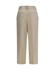 Brunello Cucinelli Beige Linen Cropped Pants