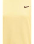 Prada Logo Limoncello Yellow Short Sleeve Silk Knit Top