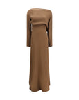 Petar Petrov Asymmetrical Maxi Silk Dress - Brown