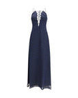 Kristina Ti Charlene Amnesia Geometric Silk Maxi Dress - Blue