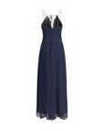 Kristina Ti Charlene Amnesia Geometric Silk Maxi Dress - Blue
