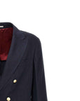 Brunello Cucinelli Blue Linen Longline Blazer
