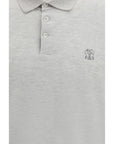 Brunello Cucinelli Gray/Grey Cotton Polo Shirt