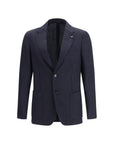 Lardini Roma Blue Fleece Wool Single-Breasted Blazer