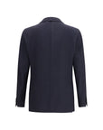 Lardini Roma Blue Fleece Wool Single-Breasted Blazer