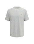 Brunello Cucinelli Gray/Grey Cotton T-Shirt