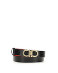 Ferragamo Gancini Reversible Black Leather Belt