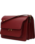 Marni Leather Messenger Shoulder Bag - Red