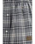 Miu Miu Checkered Mini Skirt - Light Gray/Grey