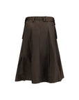 Ganni Long-Midi Skirt With Grommet Belt - Dark Brown