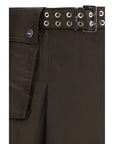 Ganni Long-Midi Skirt With Grommet Belt - Dark Brown