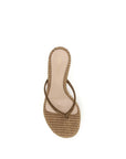 Gianvito Rossi Raffia Calypso Thong Heel Sandals - Mocha